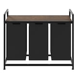thumbnail of tectake Cesto para ropa sucia con estante, estilo industrial - 34 x 93,5 x 72 cm negro/marrón
