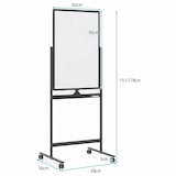 thumbnail of COSTWAY Doppelseitiges mobiles Whiteboard, 60 x 90 cm, höhenverstellbares magnetisches Whiteboard mit Rollen