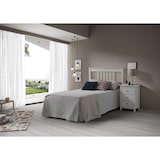 thumbnail of Cabecero para somier de 135 cm , pino macizo, Moblit, serie Alme blanco, medidas: (100x147x2) cm ( altoxanchoxfondo), color blanco lavado.