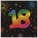 thumbnail of 18. Geburtstag Einweggeschirr bunt Partyset Party Geschirr Pappteller Pappbecher Servietten