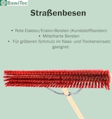 thumbnail of Stabiler Straßenbesen 100cm Breit mit speziellem Stielstabilisator und Stiel 160cm Lang rote Borsten Besen Kehrbesen