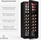 thumbnail of Klarstein Bovella 55 Duo+ Weinkühlschrank | 2-in-1 | 55 Flaschen | 2 Zonen | 9 Regale | Touch Schwarz