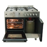 thumbnail of Gasline Gas Standherd mit Elektrobackofen GAG90GOXFLE Edelstahl mit Flaschenschrank 90cm Propan Regler 50Mbar + Gasschlauch