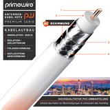 thumbnail of Primewire Antennenkabel gewinkelt - Koaxialkabel - Koax Kupplung 90° Winkel zu Stecker gerade - HDTV 75 Ohm - weiß - 0,5 m