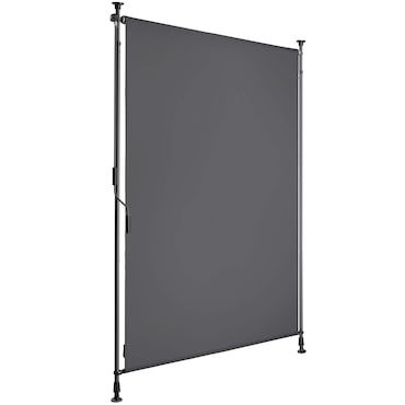 tectake Toldo de pinça TAIJA com manivela manual - 100 x 310 cm cinzento escuro