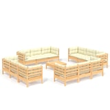 thumbnail of vidaXL 13-tlg. Garten-Lounge-Set mit Creme Kissen Kiefernholz