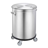 thumbnail of Corbeille à papier ME 90 - Sur roulettes - Sans pédale - Acier inoxydable - Saro