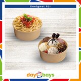 thumbnail of DayBays 25 Stk. Salatschalen 1000 ml Salatbox Kombi 148x129x78 mm mit Deckel Kraft Braun Rund