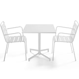 thumbnail of 70 cm metalen tuintafel en 2 stoelen in wit