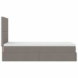 thumbnail of vidaXL Ottomane Bett mit Matratze & LEDs Taupe 90x200 cm Stoff