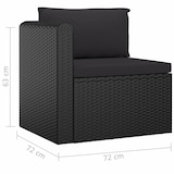thumbnail of vidaXL 4-tlg. Garten-Sofagarnitur mit Auflagen Poly Rattan Schwarz