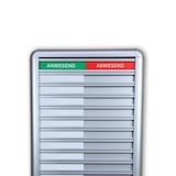 thumbnail of CombiCraft Anwesendheitstafel bzw. Abwesenheitstafel "Anwesend-Abwesend" in einem silberfarbenen Aluminiumschiebeprofil für 10 Personen - 257 x 330 mm