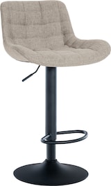 thumbnail of Décoshop26 - Barhocker x1 schwarzes Metallgestell taupefarbener Stoffsitz mit Ziernähten 10_0005448