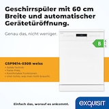 thumbnail of Exquisit Geschirrspüler GSP9614-030B weiss | Spülmaschine 60 cm | Aquastop | Maßgedecke: 14 | Restlaufzeiten Anzeige | Unterbaugerät