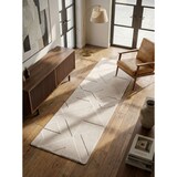 thumbnail of Teppich Flur Geometrisch Pflegeleicht Waschbar Wohnzimmer Schlafzimmer Schadstoffgeprüft Läufer Creme 80x250 cm – LAVAREDO von Kadima Design