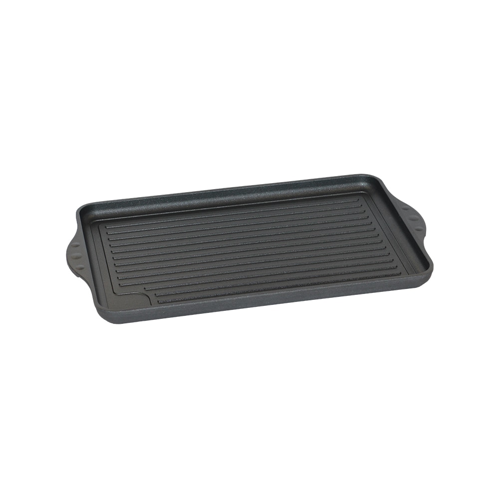 Eurolux Premium Grillplatte, 43 x 28 x 2,5 cm, gerillt