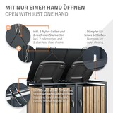 thumbnail of ML-Design Mülltonnenbox 2er Anthrazit-Holzoptik, 2×240L, 132×80×116 cm, Stahl, wetterfest & abschließbar, Müllbox mit Klappdeckel & Türen
