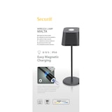 thumbnail of Securit® Tischlampe Malta. Kompakte klassische Lampe, kontinuierlich dimmbar, 12 Std. Akku, innen/außen, inkl. Magnetladekabel.