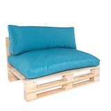 thumbnail of Sofá de paletes com almofadas, pinho novo, Poliéster 180 gr, Cor Turquesa, 120x80x7