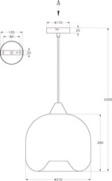 thumbnail of Maia Pendelleuchte aus Metall und mundgeblasenem Glas in Rauchglasoptik, Ø 310 mm, E27, 60 W, IP20 - Modernes Design für die Innenbeleuchtung