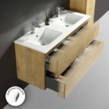 thumbnail of Alpenberger Badezimmermöbel Set mit Doppel Waschbecken mit Unterschrank, Spiegel und Hochschrank | Waschtisch Waschbeckenunterschrank Badschrank