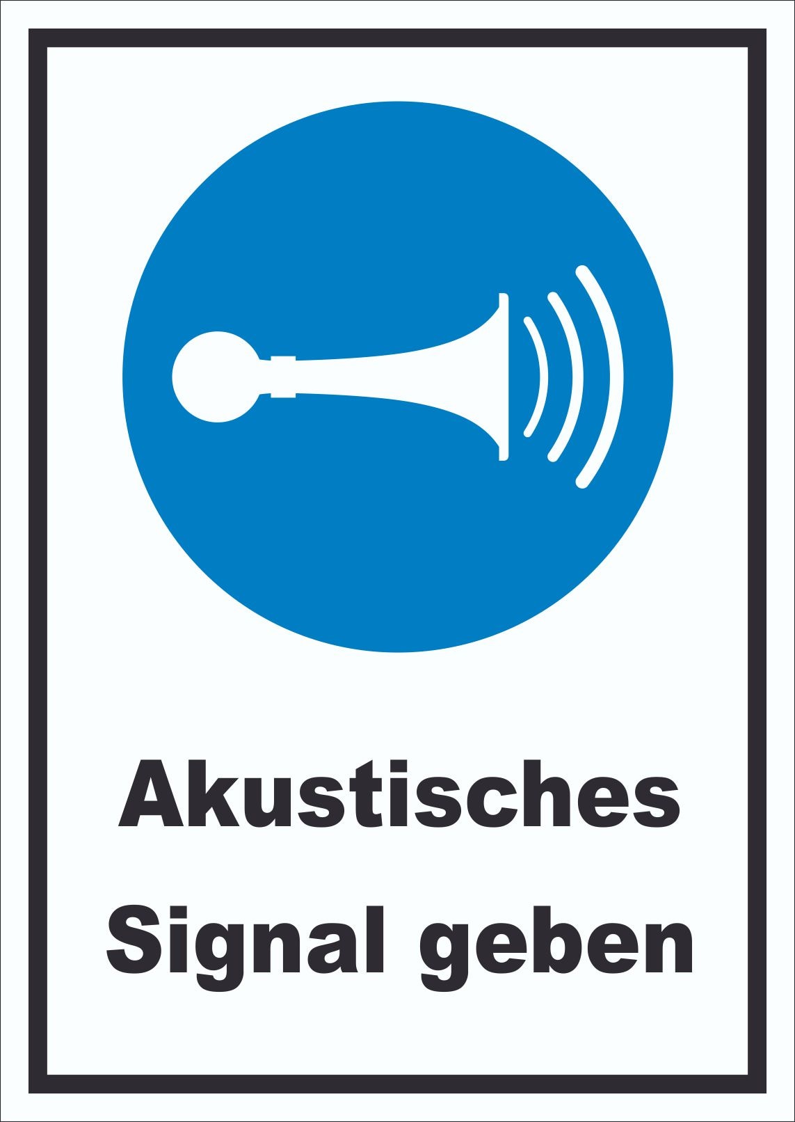 Akustisches Signal geben Schild A1 (594x841mm)