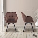 thumbnail of Lot de 2 chaises de salle à manger Jordi velours Marron