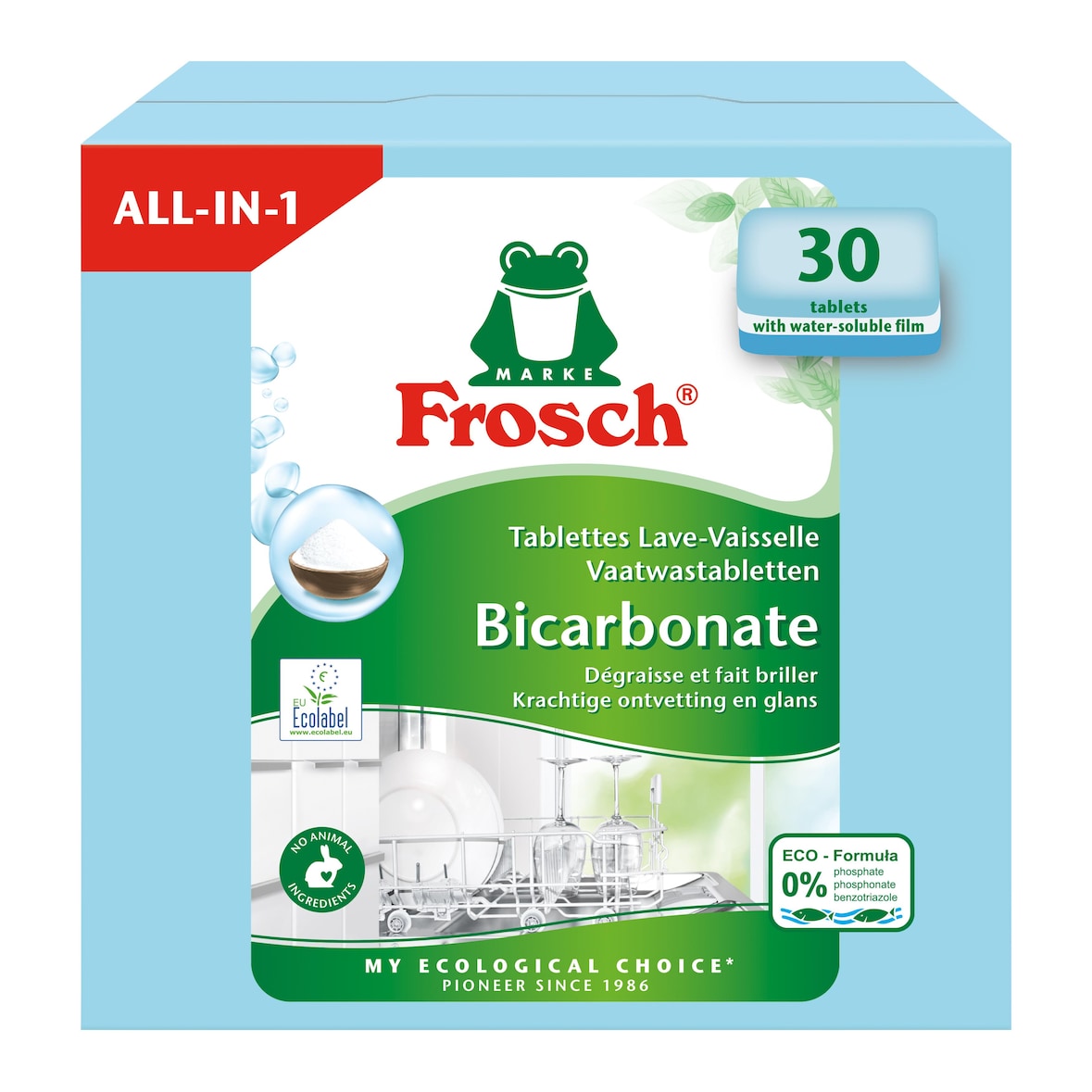 Frosch vaatwastabletten all-in-1 bicarbonate 8x30 st