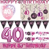 thumbnail of Partyset 40. Geburtstag Deko Geburtstagsdeko Deko pink rosa schwarz Frau Zahl