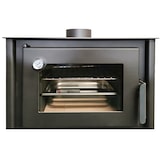 thumbnail of MF - Salamandra a Lenha com Forno Aroa de 12 kW em Aço com Câmara de Vermiculite e Forno Refratário – Inclui Bandeja e Grelha