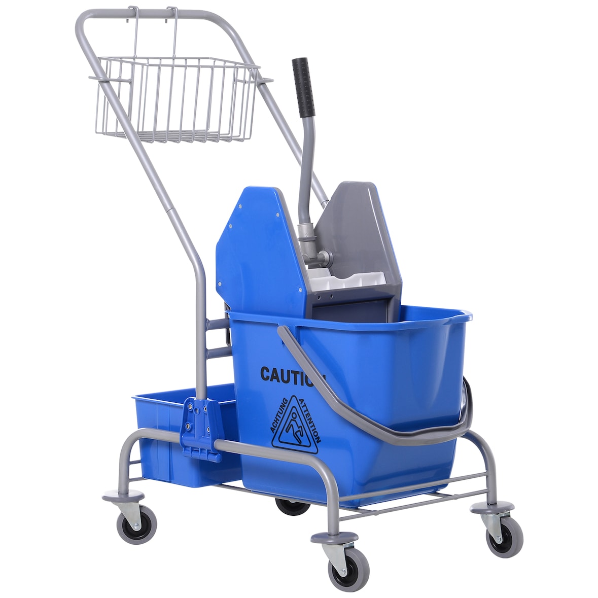 HOMCOM Carrello Pulizie Lavapavimenti Secchio 25L e Strizzatore