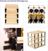 thumbnail of PROREGAL Modulares Weinregal VINOTECA MOD METAL | HxBxT 32,5x32,5x24,5cm | 3x3 Flaschen | Massives Kiefernholz | Natur | Flaschenregal
