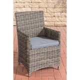 thumbnail of Polyrattan Gartenstuhl Fontana 5mm grau-meliert/eisengrau