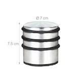 thumbnail of Relaxdays Türstopper schwer, Türfeststeller mit Gummiringen, Türpuffer aus Edelstahl & Gummi, H x D: 7,5 x 7 cm, silber