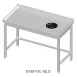 thumbnail of Stalgast Edelstahl Arbeitstisch ohne Grundboden, 1500x700x850 mm, mit Abfallloch rechts, ohne Aufkantung, verschweißt