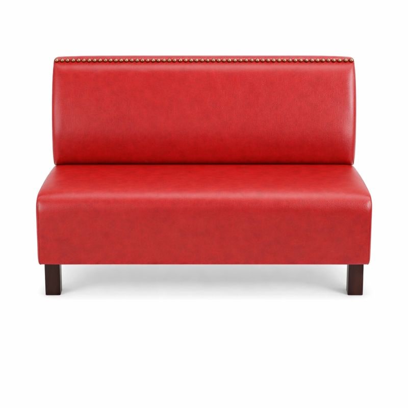 Banquette bistrot en simili cuir rouge – 120 x 55 x 90 cm  Mobilier Européen