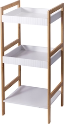 Relaxdays Duschregal Bambus HxBxT:53x38x15,5cm, 2 Ablagen,  feuchtigkeitsresistent, Hngeregal mit 4 Haken, natur | METRO
