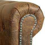 thumbnail of Canapé Chesterfield 2 places cuir artificiel marron  Modèle Ilona