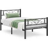 thumbnail of Bettgestell Bettrahmen aus Metall, passend für 90 x 190 cm Matratze, Gästebett, hochwertige Stützbalken, für Erwachsene, schwarz