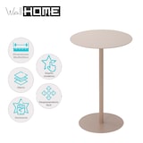 thumbnail of WellHome - Mesa auxiliar redonda de hierro en color arena 35x35x53cm
