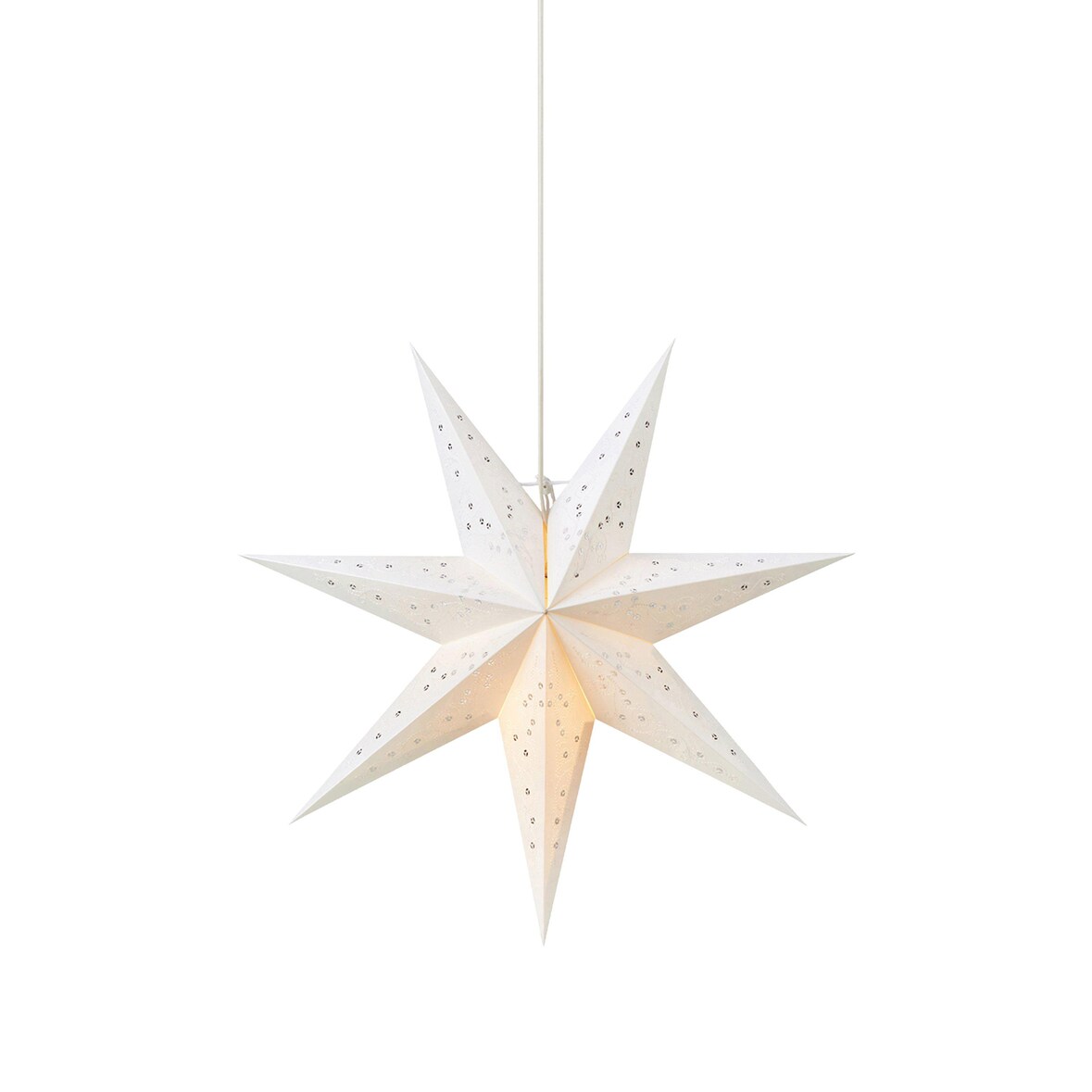 Markslöjd-GISEL Hängestern weiss ø 75 cm, inkl. Zuleitung 350 cm mit EIN/ AUS- Schalter,E14, 230V,MPN706043
