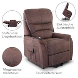 thumbnail of Fernsehsessel mit Aufstehhilfe, Relaxsessel mit elektrischer Liegefunktion, 2 Motoren, 120 kg belastbar, Mikrofaser, Kaffeebraun, Raburg Jan