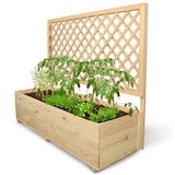 thumbnail of Pflanzkasten mit Rankgitter THIO Inkl. Vlies & Handschuhe, Hochbeet mit Rankhilfe Blumenkasten für Kletterpflanzen hängende Körbe, 128cm Breit