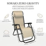 thumbnail of HEMAX, Sdraio Zero Gravity Relax in Textilene, 112x65 cm, Poltrona Reclinabile Pieghevole, beige