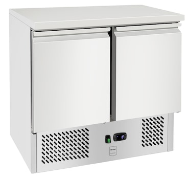 METRO Professional Mesa frigorífica GSF3600, aço inoxidável,90 x 70 x 88 cm, 245L, arrefecimento por ventoinha estática, 220W, com fechadura, prateado