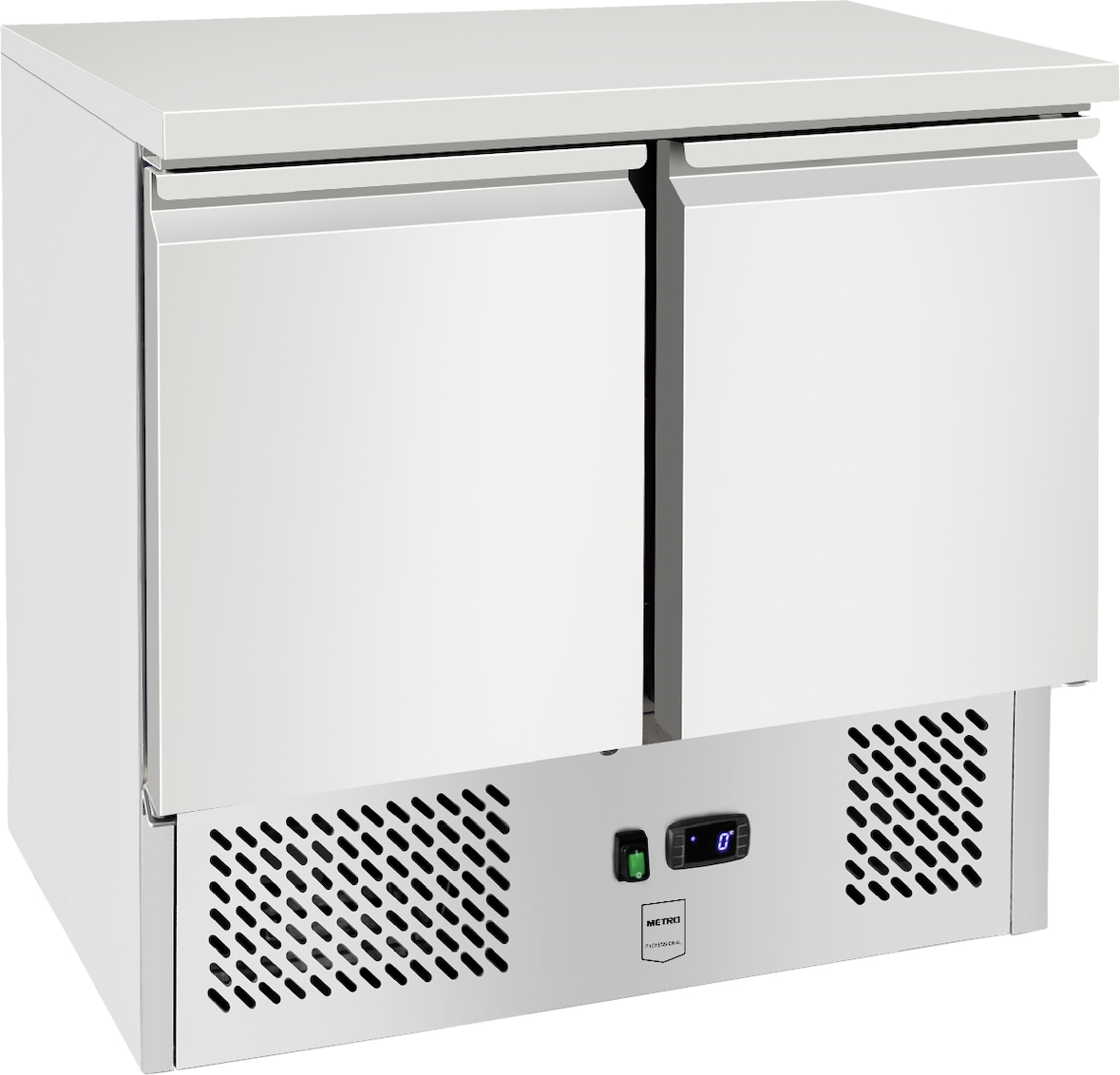 METRO Professional Table réfrigérée positive GSF3600, inox, 90 x 70 x 88 cm, 245 L, froid statique brassé, 220 W, avec serrure, argenté