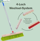 thumbnail of Profi Straßenbesen 50cm Breit mit 4-Loch Wechselsystem und Aluminiumstiel 145cm Lang neon-grüne Kunststoff-Borsten Besen mit Stiel
