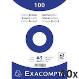 thumbnail of Exacompta - Réf. 10508E - Carton de 10 Paquets 100 fiches sous film - bristol uni non perforé 148x210mm - Blanc