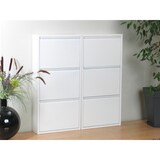 thumbnail of Pisa Schuhschrank mit 6 Klappen/ Türen in Metall weiss.Fertig montiert geliefert.