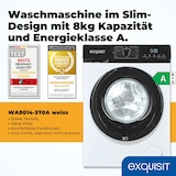 thumbnail of Exquisit Waschmaschine 8kg, Startzeitvorwahl, 47 cm tief, Energieklasse A, Slim-Design, 11 Waschprogramme, 1400 U/min, WA8014-370A weiss